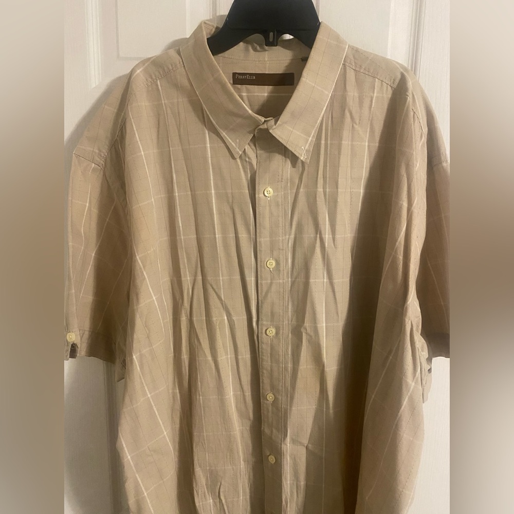 Perry Ellis Short Sleeve Casual Button Down Shirt 4X